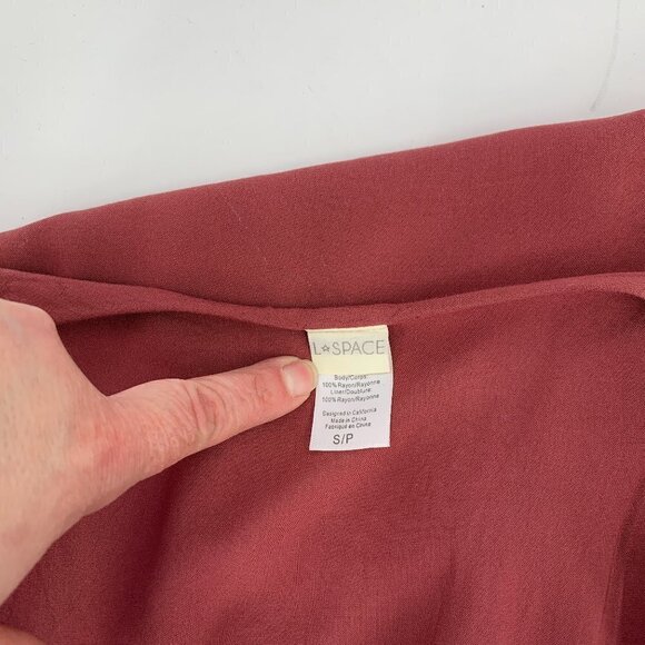 L Space Goa wrap dress swim cover-up rose pink true short sleeve maxi midi Small - Picture 5 of 5